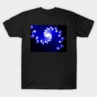 Blue & White Fractal filigree 2 T-Shirt